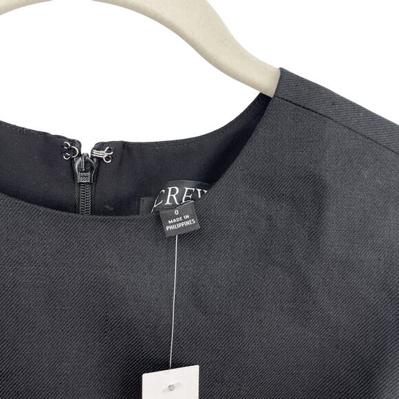 J.Crew High Neck Sheath Dress in Stretch Linen Blend Black Size 0 NEW with tags! - Picture 4 of 9